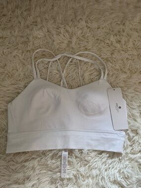 CRZ YOGA Women’s White Workout Bra size medium NEW WITH TAGS